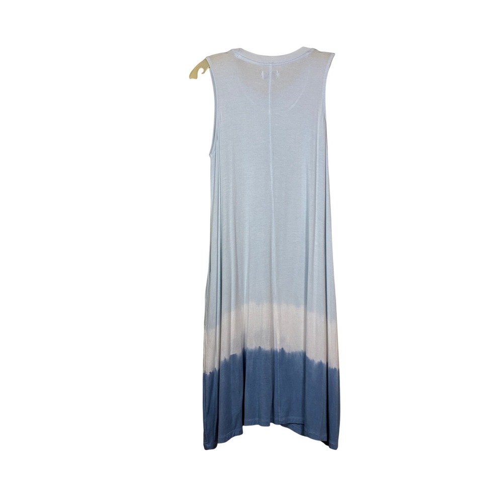 Mud Pie Dress S Blue Tank w Pockets knee length asymmetrical hem beach coastal